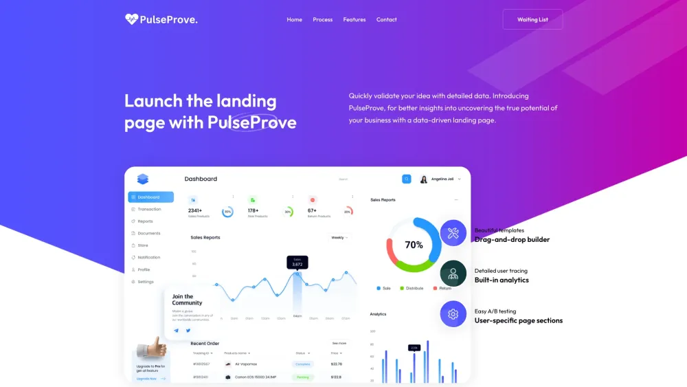 PulseProve Website screenshot