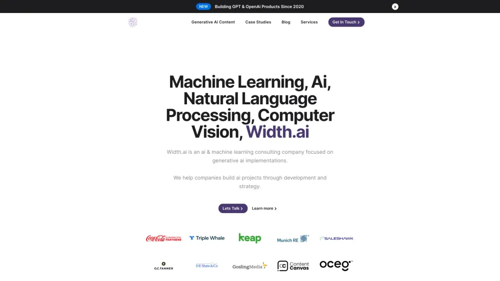 Width.ai Website screenshot