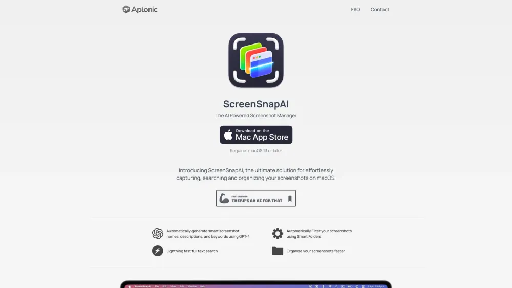 ScreenSnapAI Website screenshot