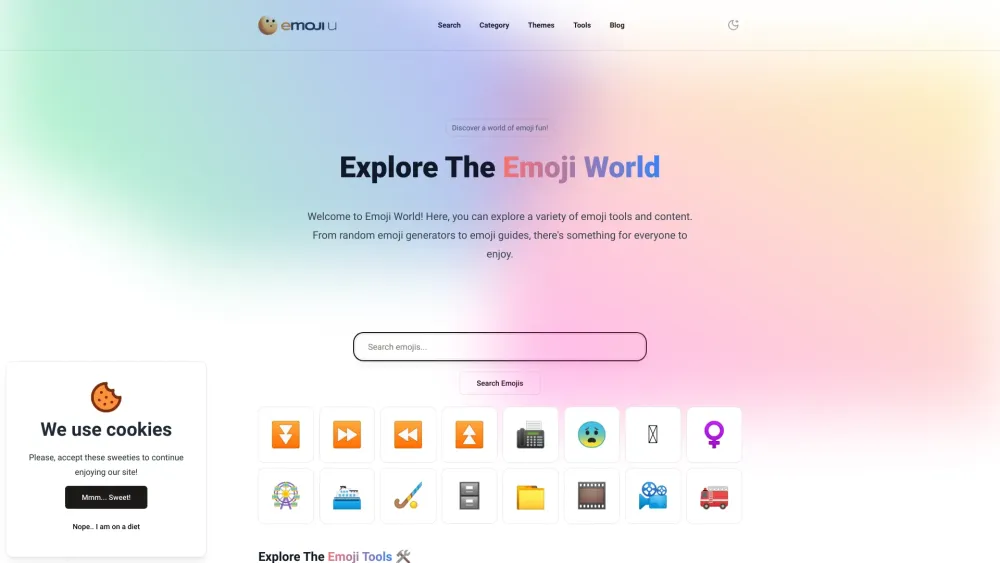 Emoji World Website screenshot