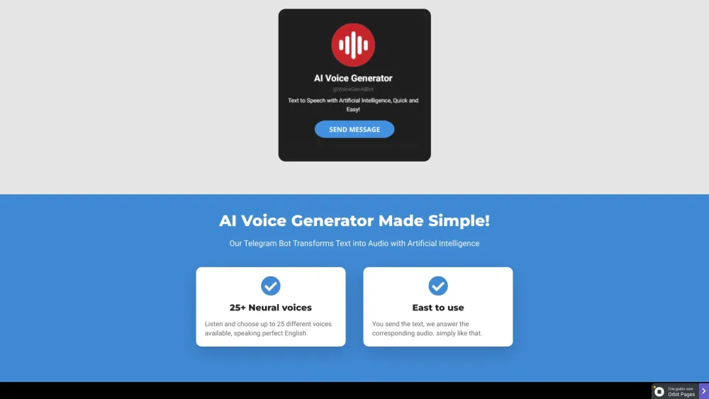 AI Voice Generator Website screenshot