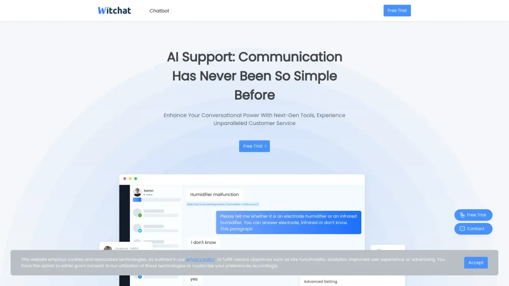 WitChat Website screenshot