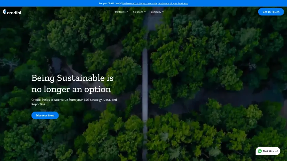 Credibl ESG Website screenshot