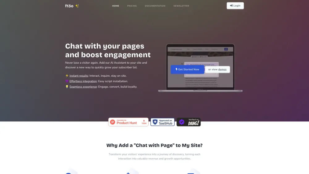 Chat with Page Website screenshot