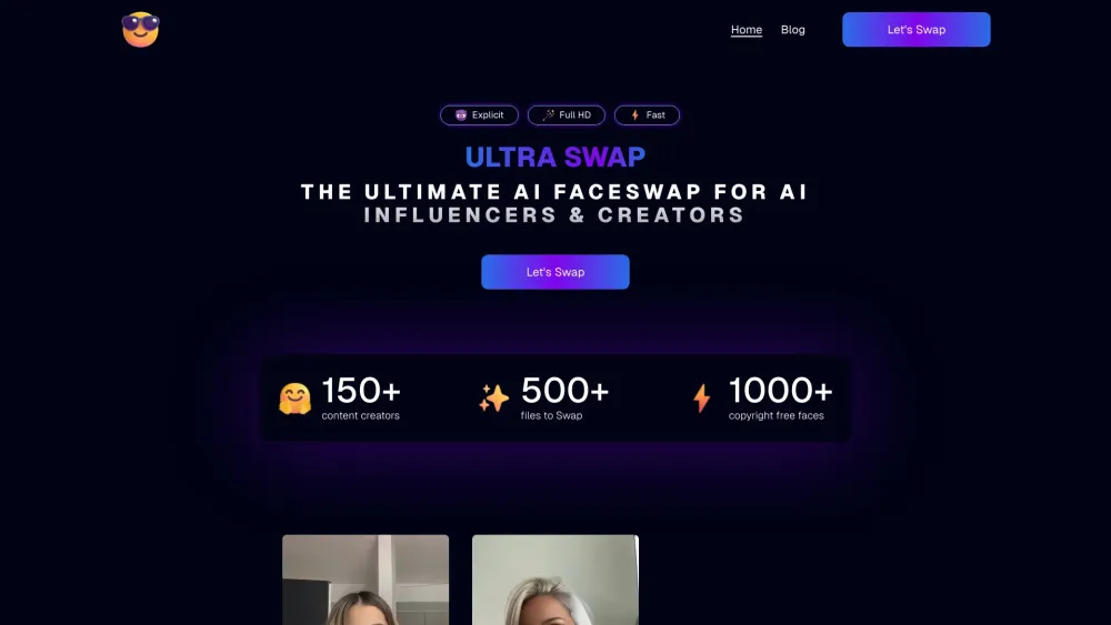 UltraSwap Website screenshot