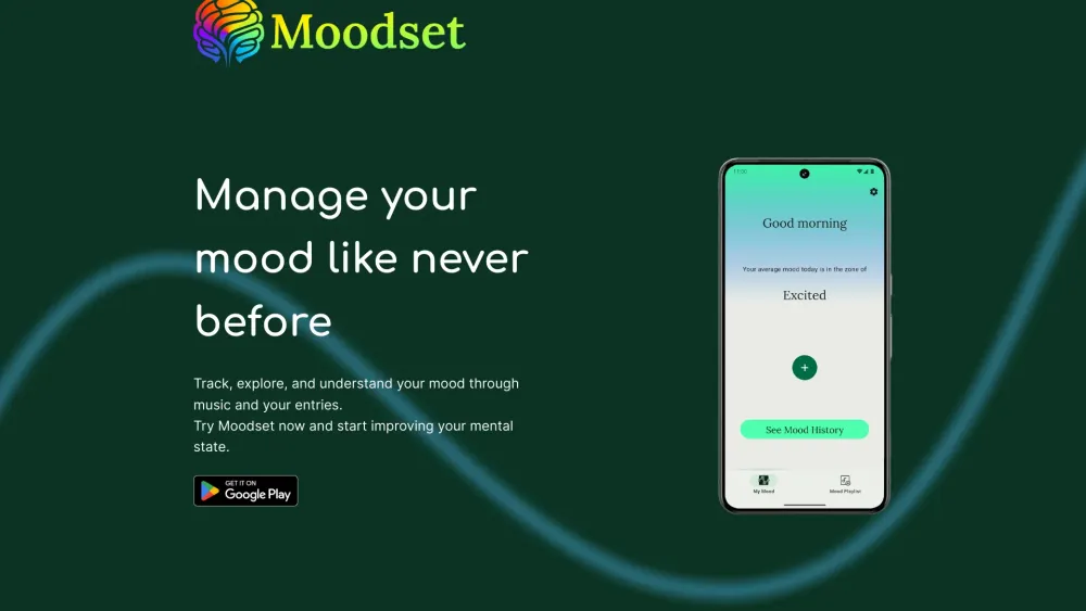 Moodset Website screenshot