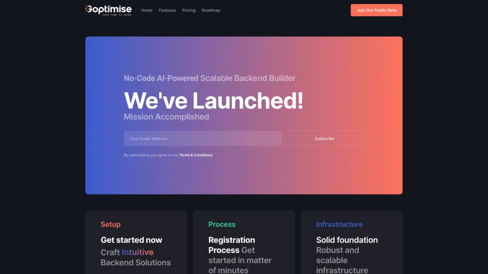 Goptimise Website screenshot