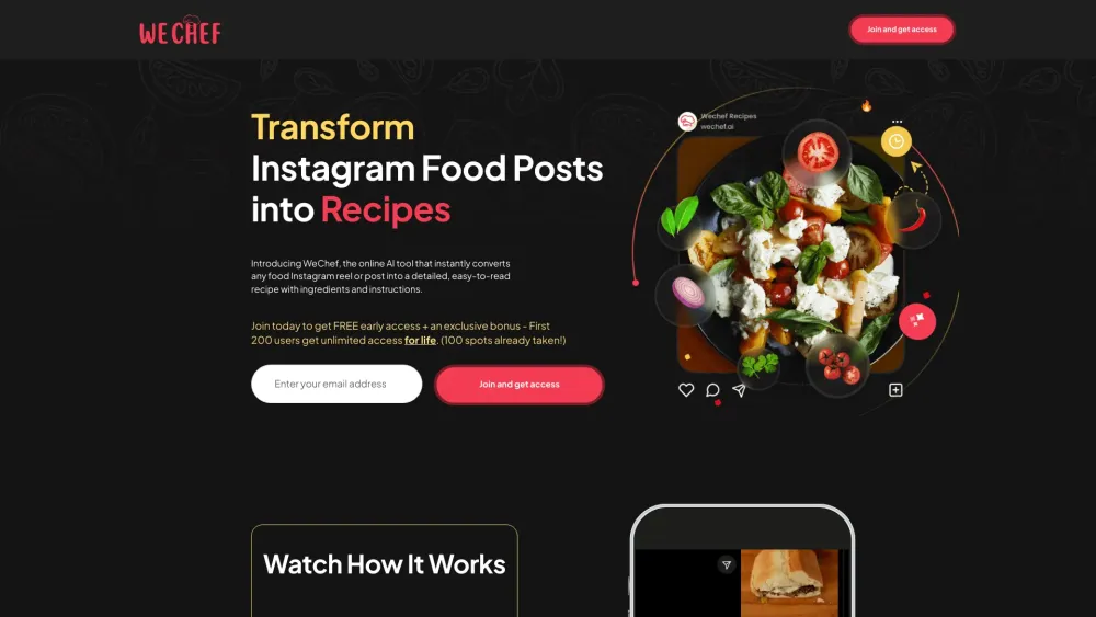 WeChef.ai Website screenshot