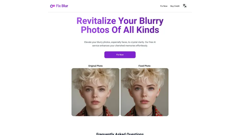 Fix Blur Website screenshot