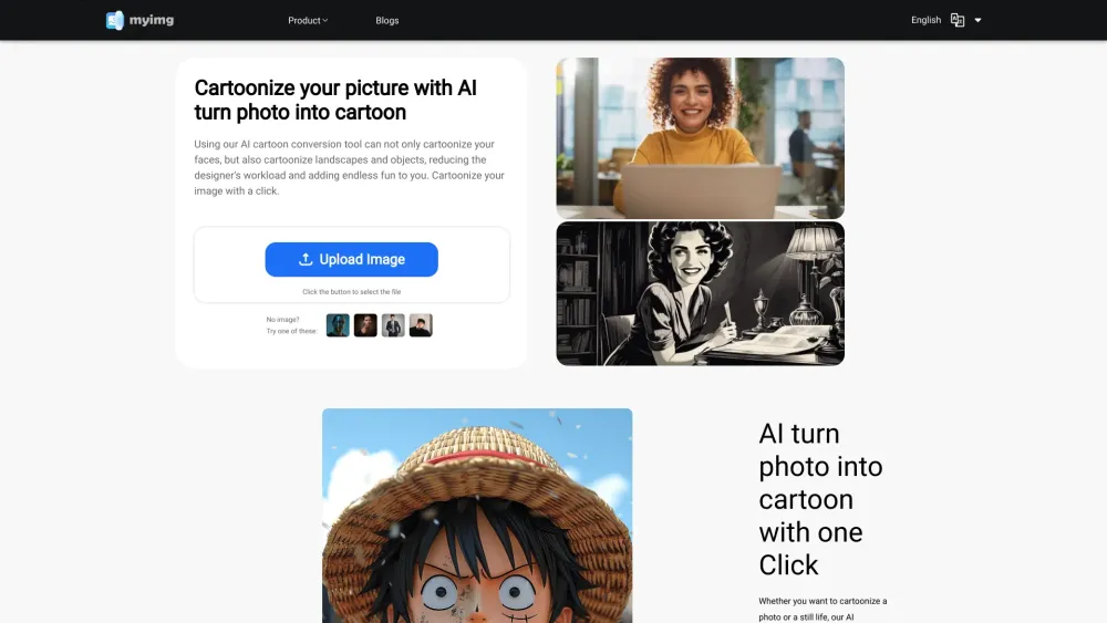 AI Turn Photo into Cartoon Website screenshot