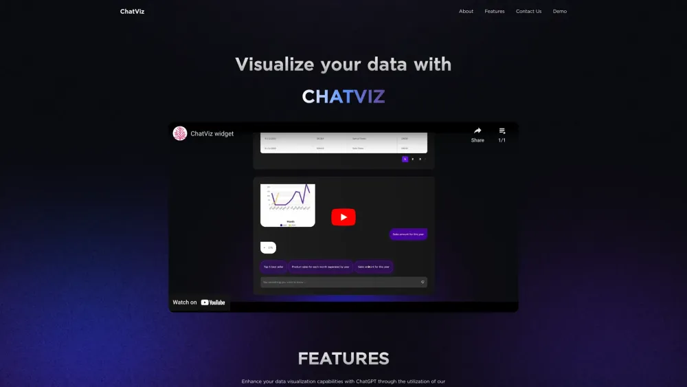 ChatViz Website screenshot