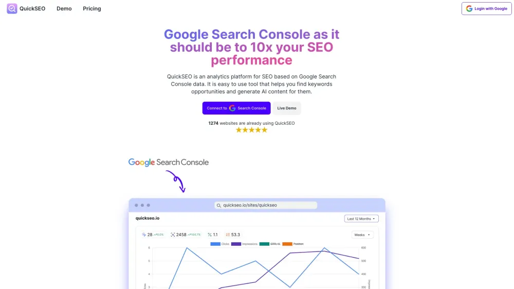 QuickSEO Website screenshot