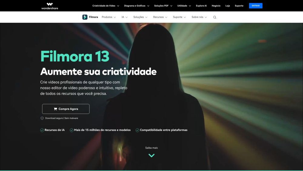 Wondershare Filmora Website screenshot