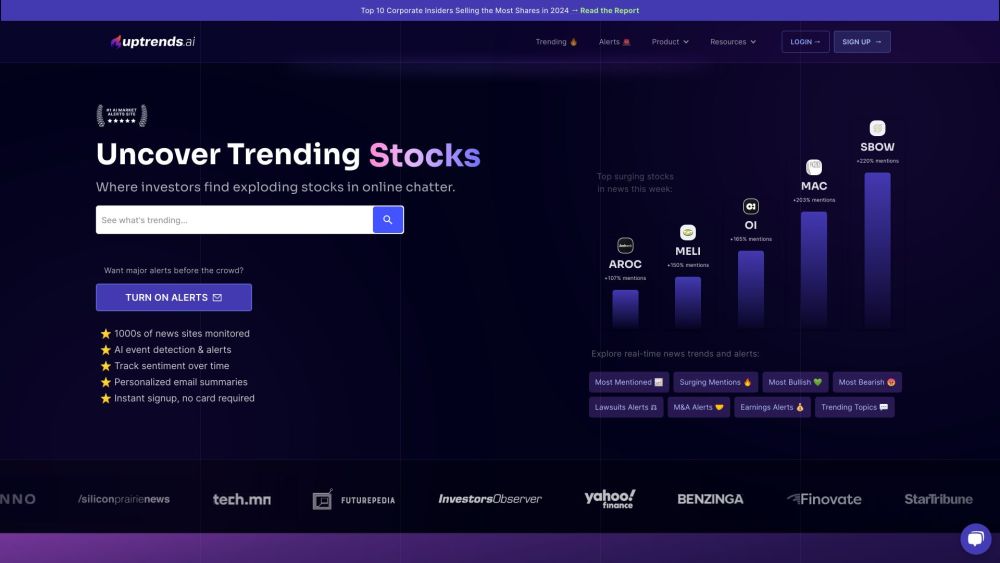 Uptrends ai Website screenshot