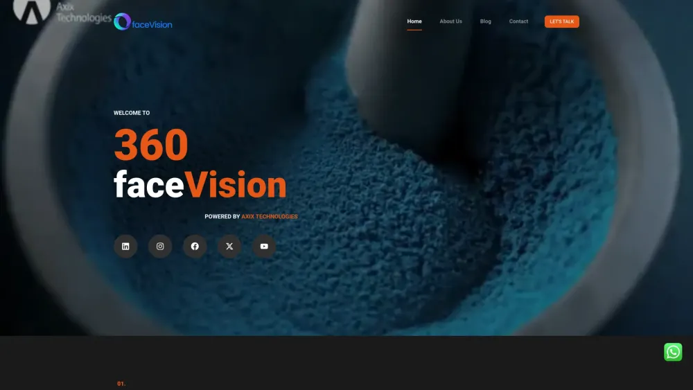 360 FaceVision Website screenshot