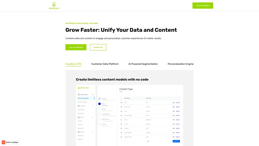 Growcado Website screenshot