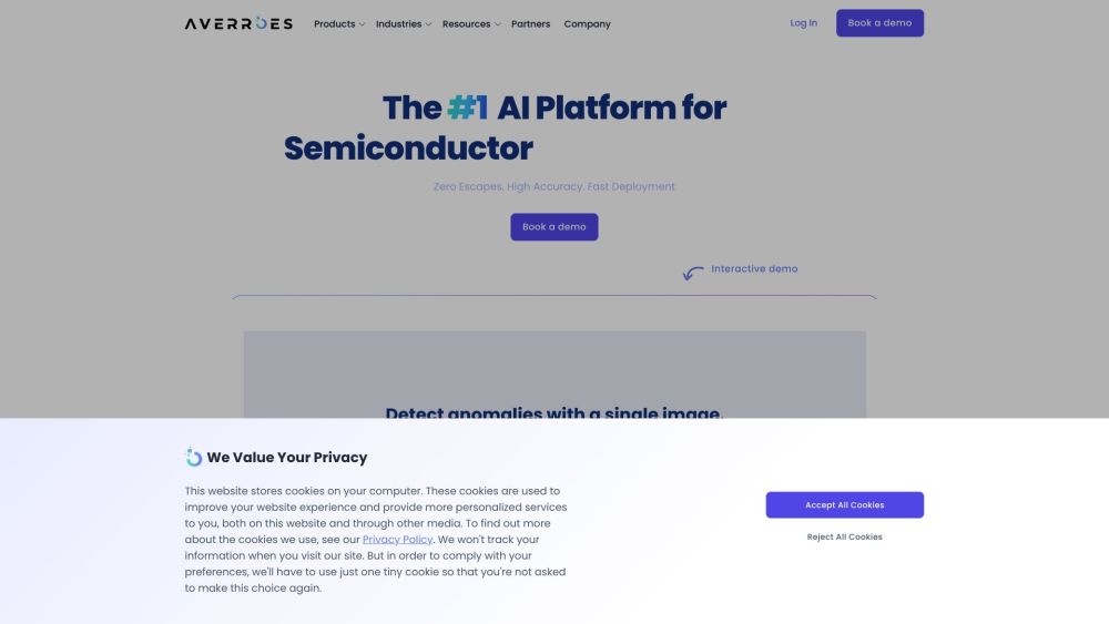 Averroes Ai Automated Visual Inspection Website screenshot