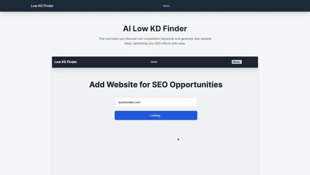 LowKDFinder Website screenshot