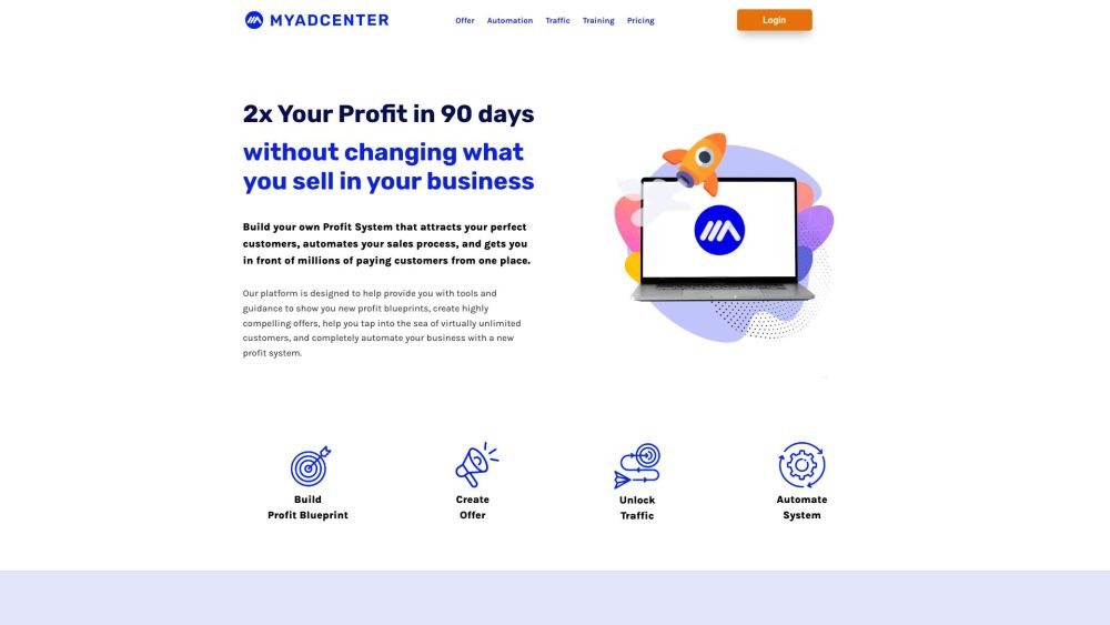 MyAdCenter Website screenshot