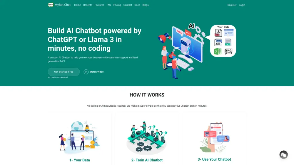 MyBot.Chat Website screenshot