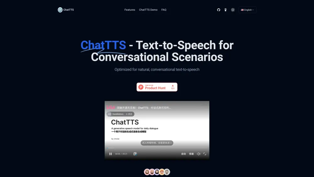 ChatTTS Website screenshot