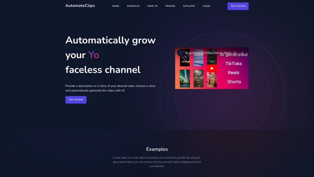 AutomateClips Website screenshot