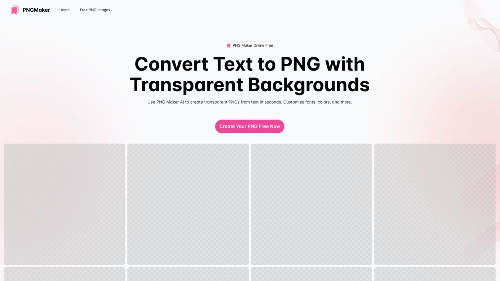 Convert Text to PNG with Transparent Backgrounds Website screenshot