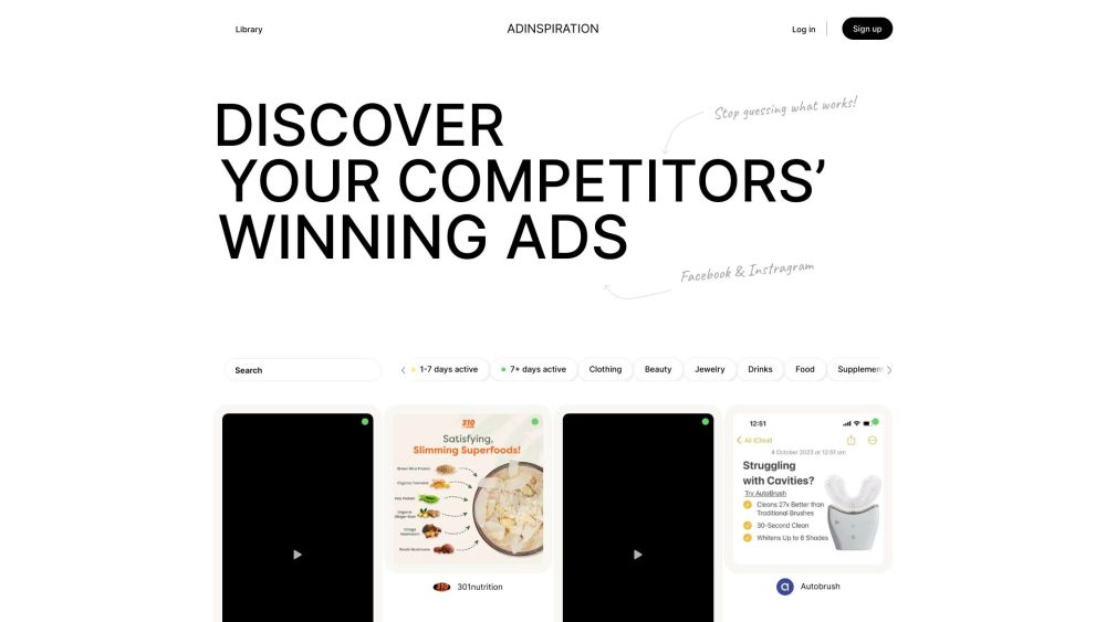 Adinspiration Website screenshot