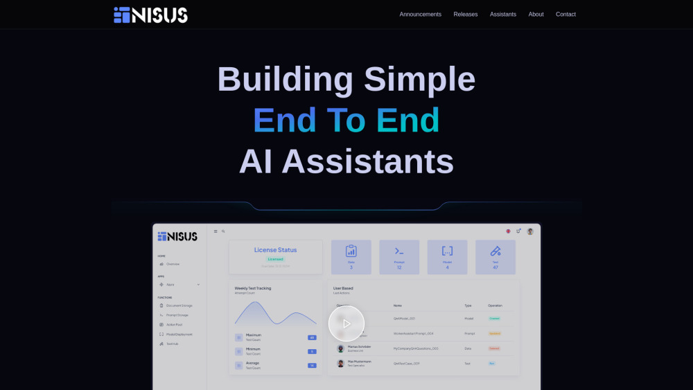 NISUS-AI Website screenshot