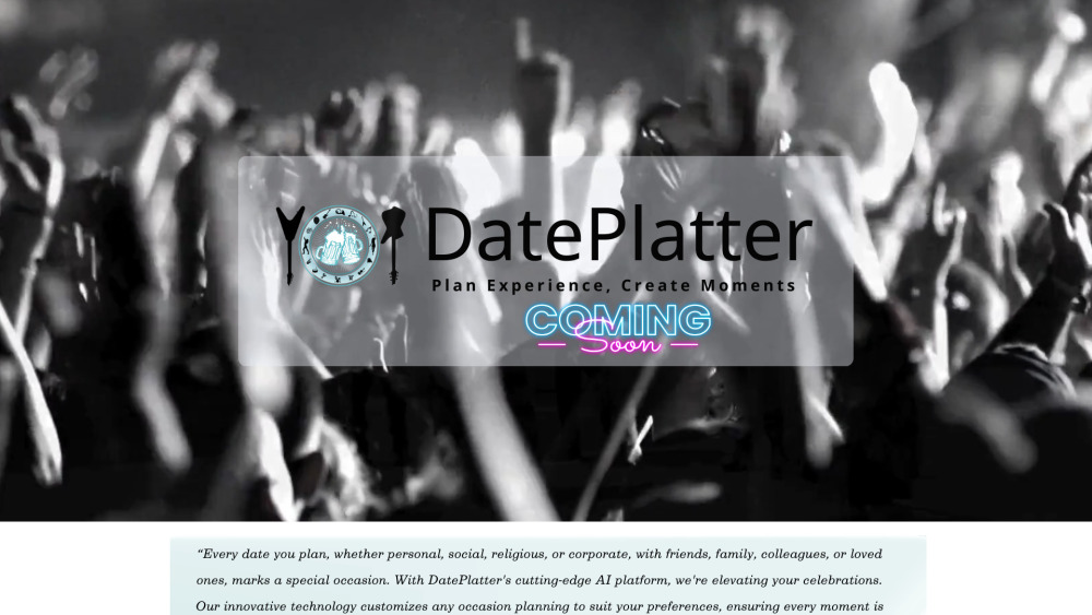 DatePlatter Website screenshot