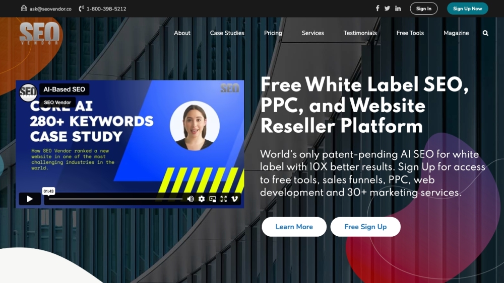 White Label SEO, PPC, and Web Design Reseller Platform Website screenshot