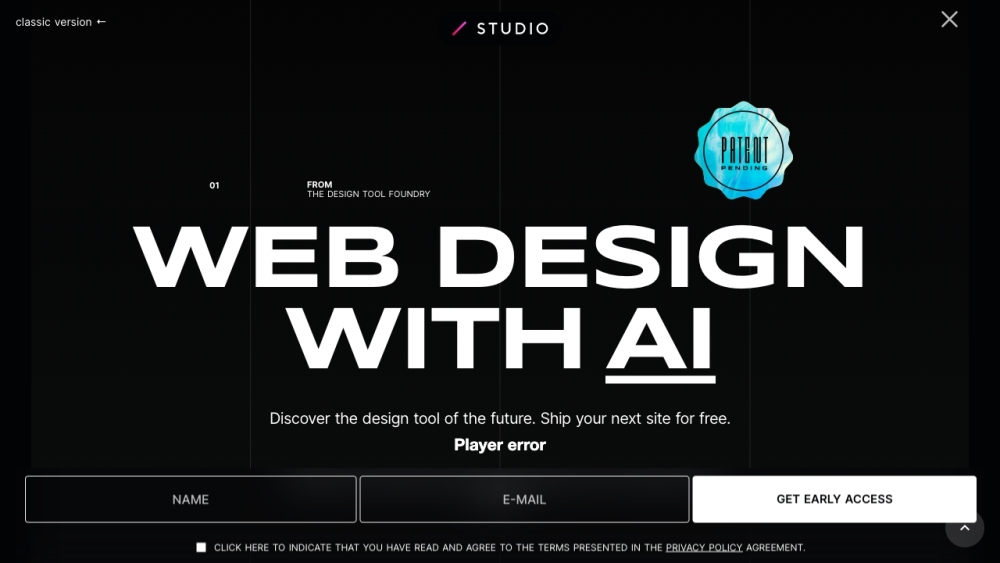 STUDIO AI Website screenshot