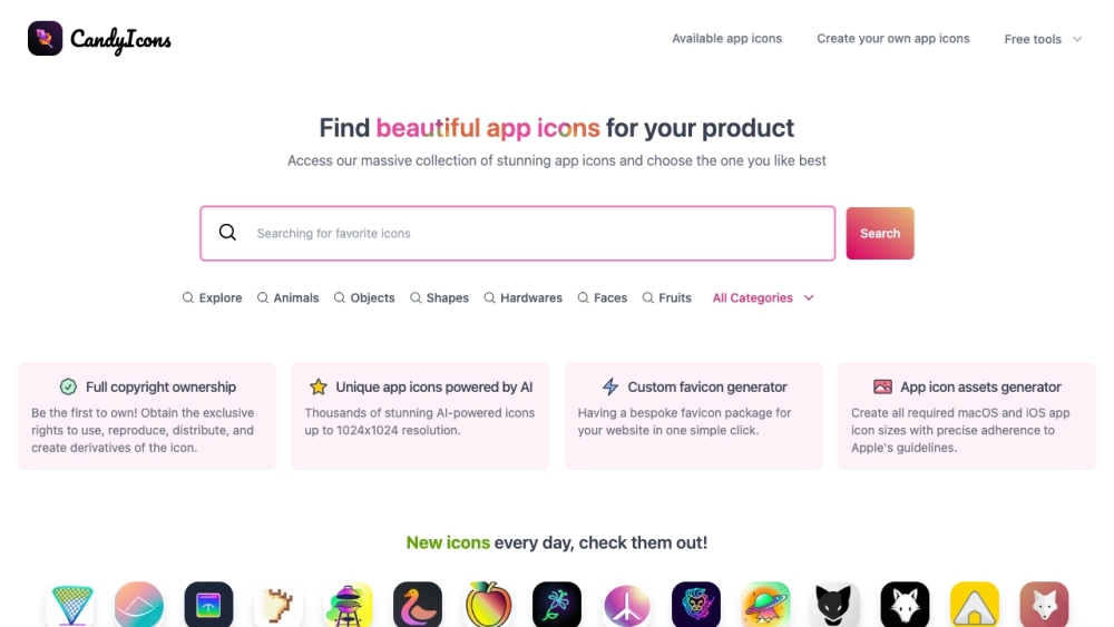 CandyIcons Website screenshot