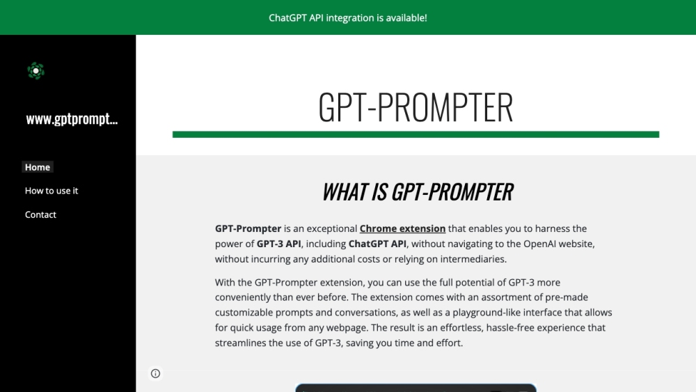 GPT-Prompter Website screenshot