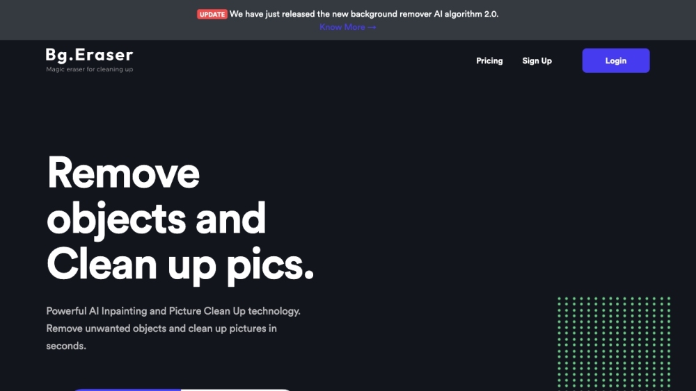 Bg Eraser Website screenshot