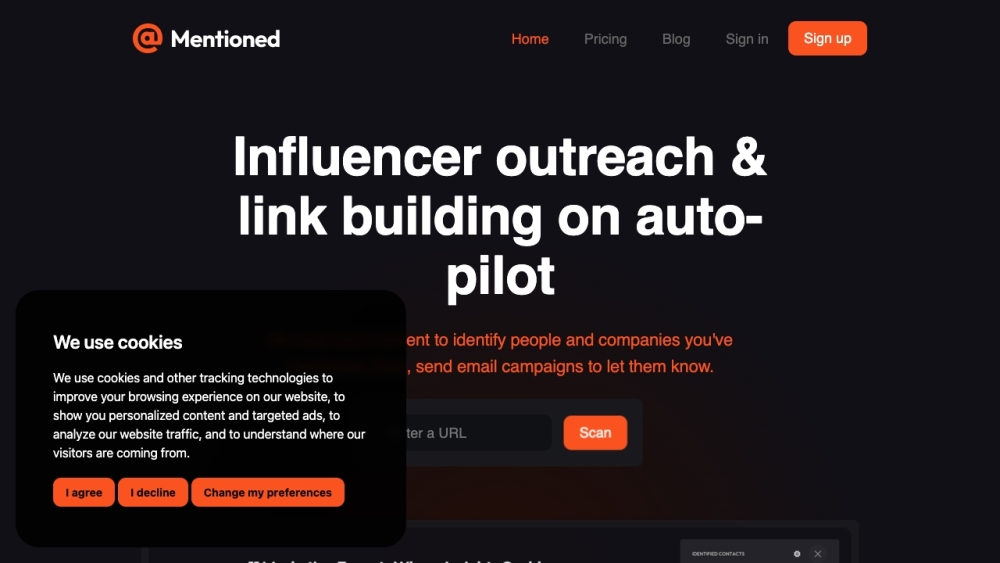 Mentioned Website screenshot