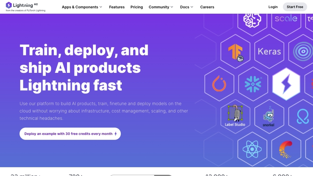 Lightning AI Website screenshot