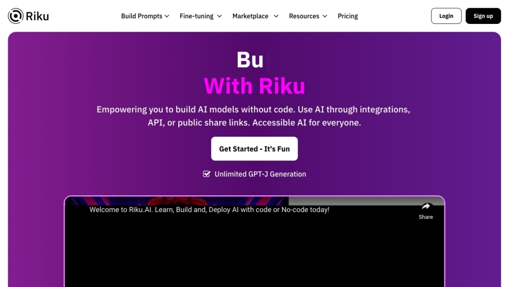 Riku.AI Website screenshot