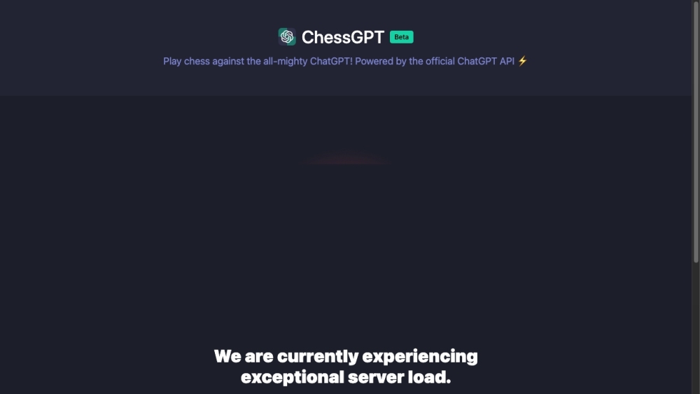 ChessGPT Website screenshot