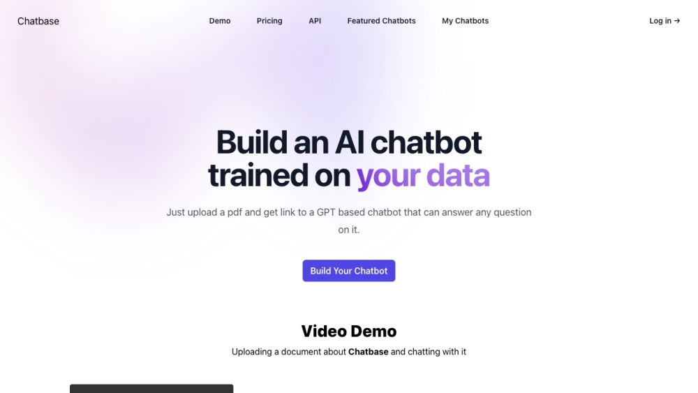 Chatbase Website screenshot