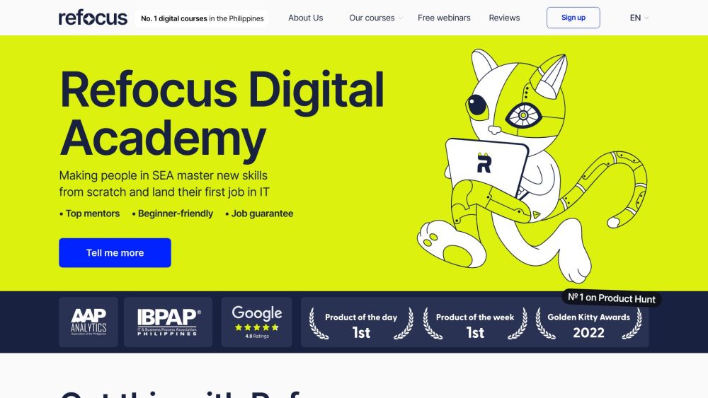 Refocus Digital Academy Website screenshot