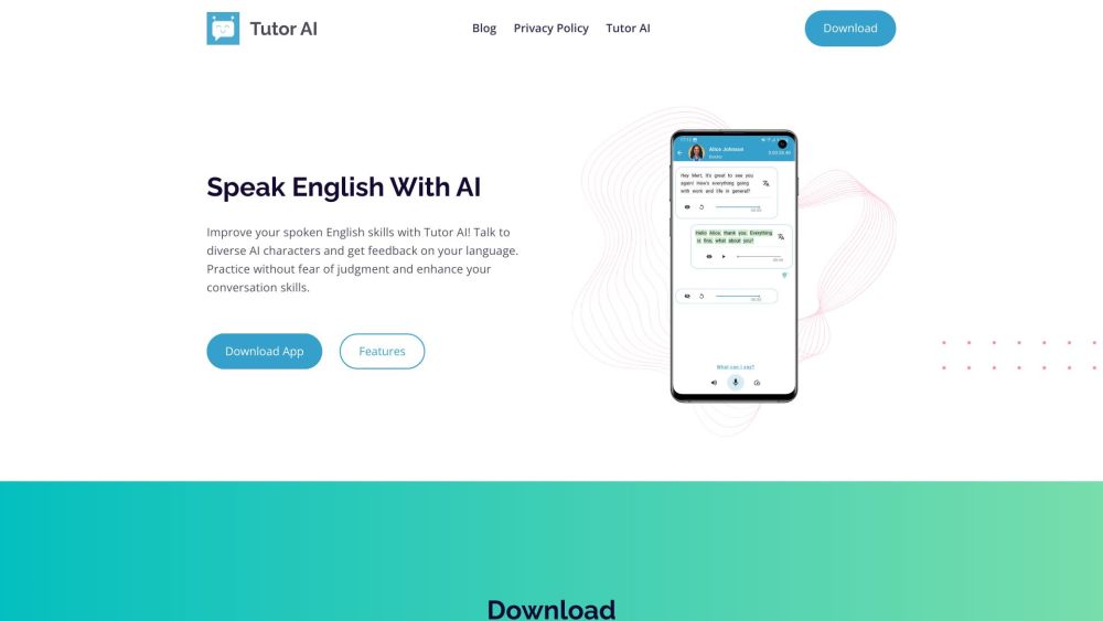 Tutor AI Website screenshot