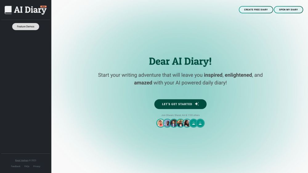 AI Diary Website screenshot