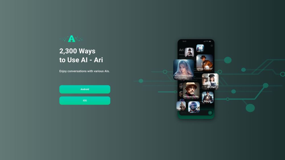 2,300 Ways to Use AI - Ari Website screenshot