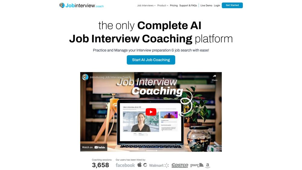 Job Interview Coach Website screenshot