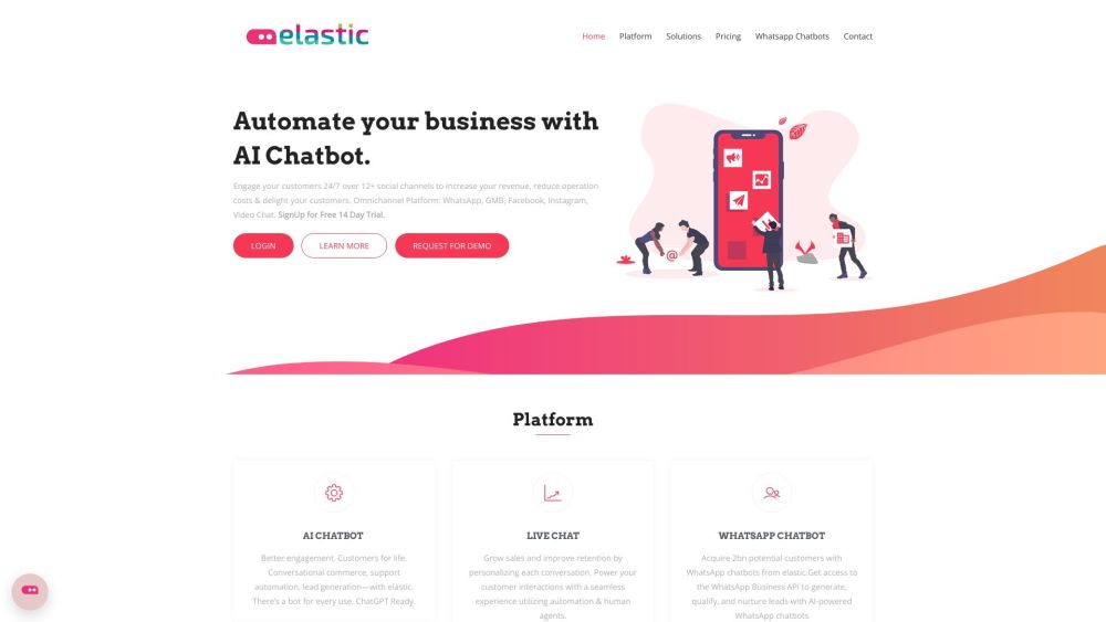 Elastic AI Chatbot Website screenshot