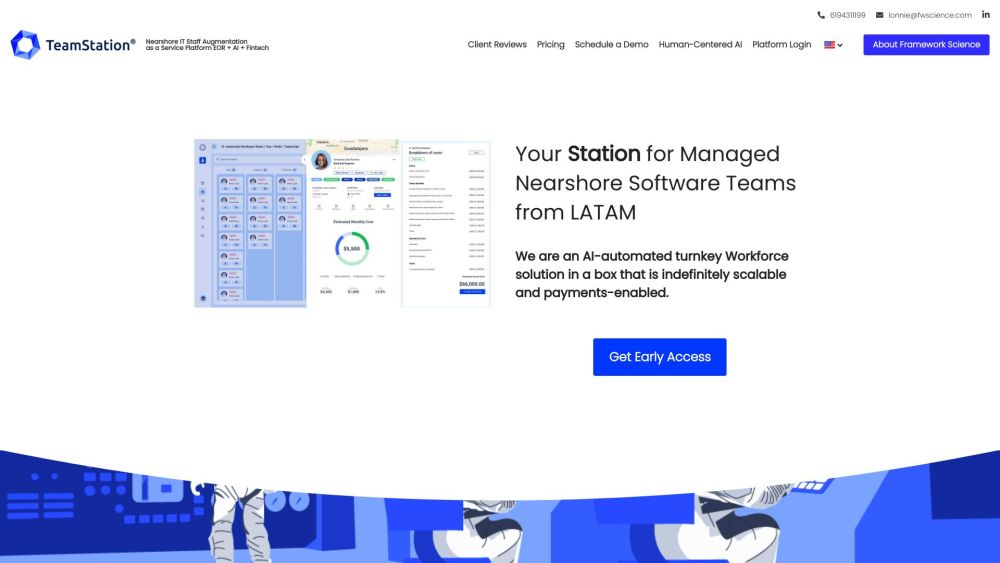 TeamStation Website screenshot