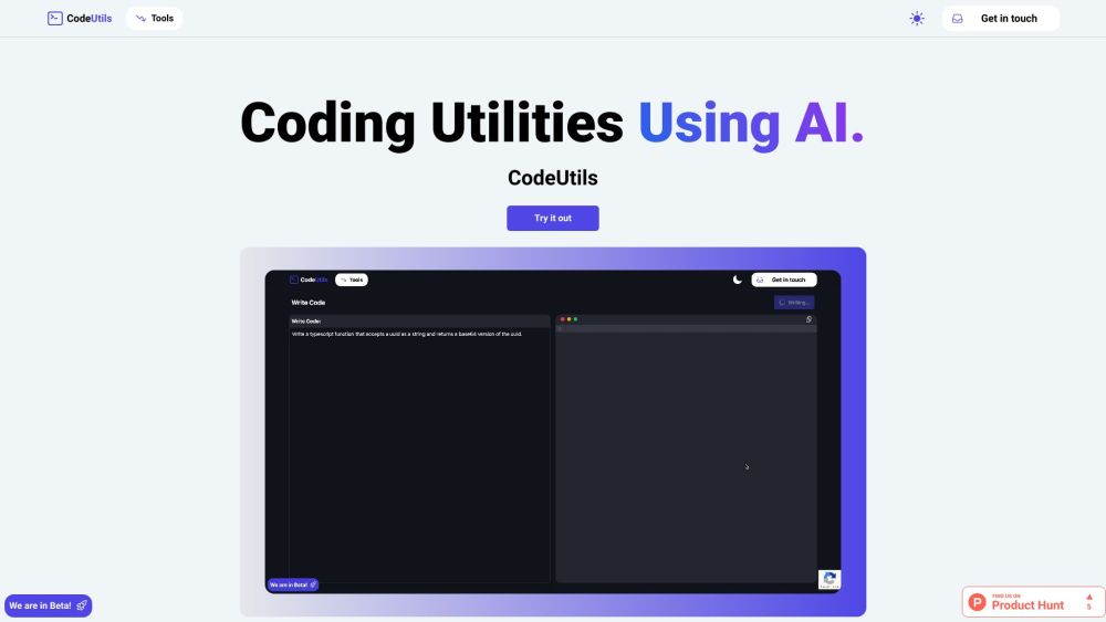 CodeUtils Website screenshot