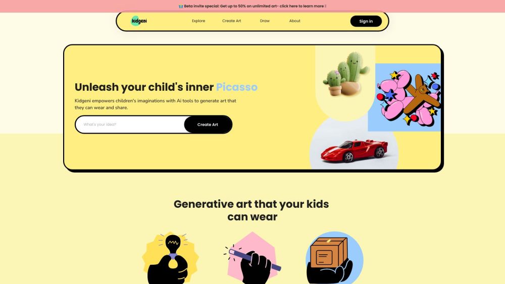 Kidgeni Website screenshot