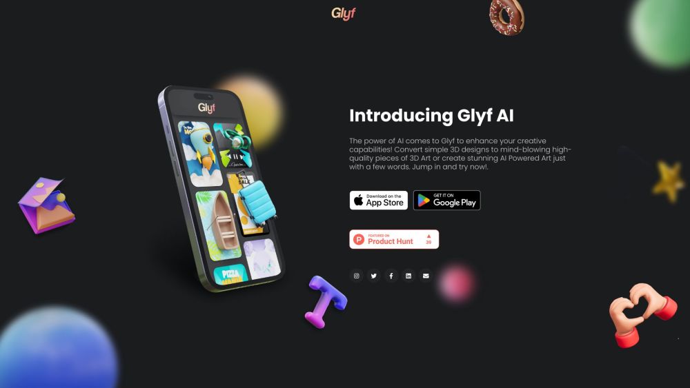 Glyf Website screenshot